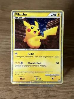 2010 Pokemon- Pikachu (English) #PW1 World Collection Holo - American Flag - Image 1