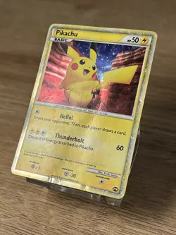 2010 Pokemon- Pikachu (English) #PW1 World Collection Holo - American Flag - Image 2