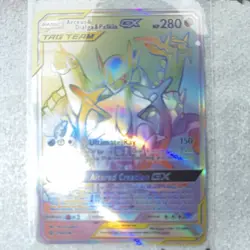 POKEMON SM-COSMIC ECLIPSE ARCEUS DIALGA PALKIA GX TAG TEAM ULTRA RARE HOLO 258/… - Image 1