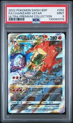 2022 Pokemon Charizard VSTAR SWSH262 UPC Promo PSA 9 MINT Full Art - Image 1