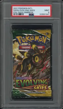 Pokemon Evolving Skies Umbreon Art Booster Pack Sealed PSA 9 MINT - Image 1