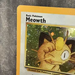 Meowth Pokemon Black Star Promo #10 Holo Rare WOTC 1999 with SWIRL🌀🌀 - Image 2