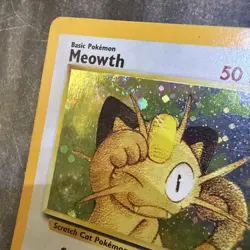 Meowth Pokemon Black Star Promo #10 Holo Rare WOTC 1999 with SWIRL🌀🌀 - Image 3