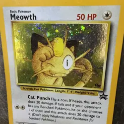 Meowth Pokemon Black Star Promo #10 Holo Rare WOTC 1999 with SWIRL🌀🌀 - Image 4