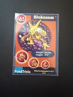 Alakazam #65 1999 Burger King Poketrivia Promo Pokemon LP Perforated Edges - Image 1