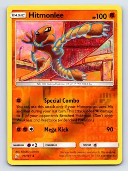 Hitmonlee 73/181 Uncommon Team Up Pokemon Reverse Holo Near Mint - Image 1