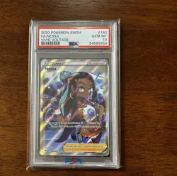 2020 Pokemon SWSH Vivid Voltage #183 FA Nessa PSA 10 GEM MINT - Image 1