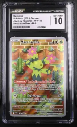Maracamba Maractus 160/159 JTG Pokemon Karte Deutsch CGC PSA 10 - Image 1