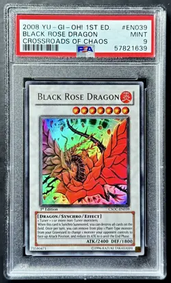 2008 Yugioh BLACK ROSE DRAGON CSOC-EN039 1st Edition Ultra Rare PSA 9 Mint! - Image 1