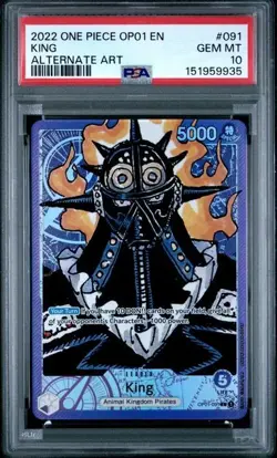 King Leader Alt Art Foil - PSA 10 - OP01-091 Bandai One Piece CCG Romance Dawn - Image 1