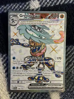 Greninja EX 198/167 Ultra Rare 2024 Pokemon Twilight Masquerade Full Art Card NM - Image 2