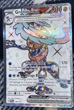 Greninja EX 198/167 Ultra Rare 2024 Pokemon Twilight Masquerade Full Art Card NM - Image 4