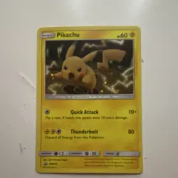 Pokemon Pikachu SM227 SM Promo Holo Basic Card 60 HP Thunderbolt Quick Attack - Image 1