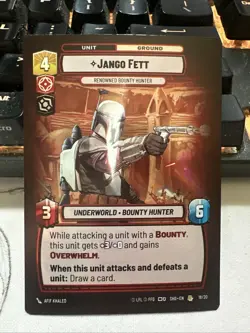 Jango Fett 18/20 Promo Foil - Star Wars Unlimited Card #4HB Misprint Missing Ink - Image 1