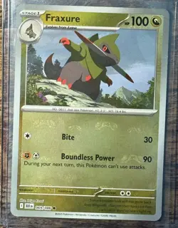 Fraxure (Master Ball Pattern) BLK 069/086 Common Holo Pokemon Card NM - Image 1