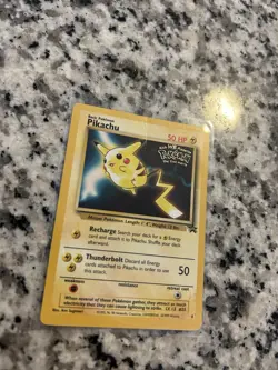 Pikachu WB Movie Promo Pokemon Card 1999 WOTC Black Star Promo HP/MP 2 See Pics - Image 2