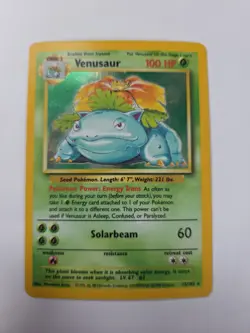 Pokemon TCG Venusaur 15/102 Base Set Holo Rare 1999 English Card - Image 1