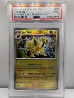 Pokemon TCG Jolteon Master Ball Holo Card 029/131 Prismatic Evolution PSA 9 - Image 1