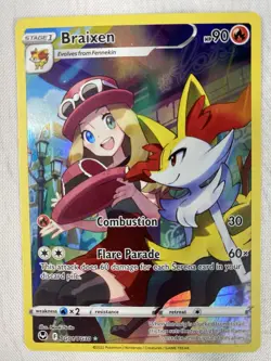Braixen TG01/TG30 Silver Tempest Trainer Gallery Holo Pokemon TCG Card NM - Image 1