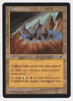 Signed Caldera Lake HP Tempest Artist Lawrence Allen Williams 1997 MTG Magic EDH - Image 1
