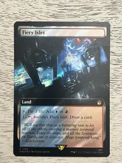 MTG Fiery Islet Universes Beyond variant Foil Rare Land Red 1086 - Image 1