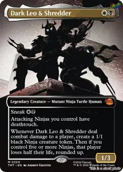 Dark Leo & Shredder (Borderless) [TMT - 220] - NM [Foil] TCG MTG - Image 1