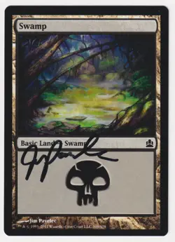 Signed Swamp #309 LP Commander Artist Jim Pavelec 2011 WOTC MTG Magic Basic Land - Image 1