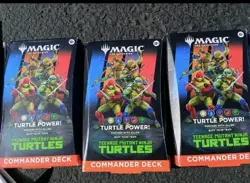 (3) 3x SEALED MTG TEENAGE MUTANT NINJA TURTLES COMMANDER DECK TURTLE POWER! NEW - Image 1