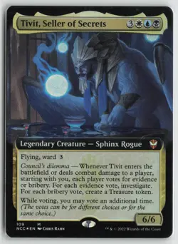 Tivit, Seller of Secrets (Extended Art) LP Foil 109 Streets of New Capenna MTG - Image 1