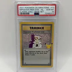 Pokemon Imposter Professor Oak Holo - PSA 10 - Celebrations #73 - Image 1