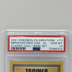 Pokemon Imposter Professor Oak Holo - PSA 10 - Celebrations #73 - Image 3