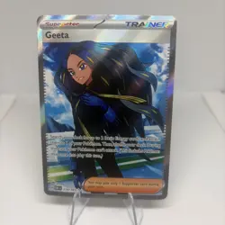 Geeta 218/197 Pokemon TCG: S&V Obsidian Flames Ultra Rare Full Art Trainer NM/M - Image 1