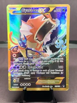 Pokemon TCG Gyarados EX 123/122 XY Breakpoint Gold Secret Rare Holo Crease - Image 1