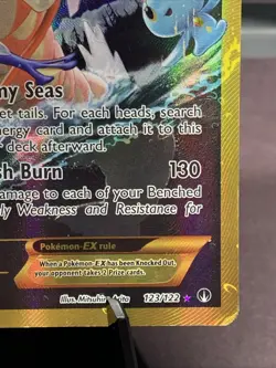 Pokemon TCG Gyarados EX 123/122 XY Breakpoint Gold Secret Rare Holo Crease - Image 4