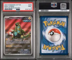 2024 POKEMON SVP EN-SV BLACK STAR PROMO #098 IRON THORNS TEF ETB PSA 9 - Image 3