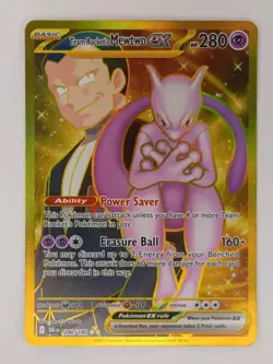 Pokemon Team Rocket's Mewtwo EX 240/182 Hyper Rare Full Art Holo - Image 1