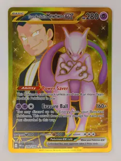 Pokemon Team Rocket's Mewtwo EX 240/182 Hyper Rare Full Art Holo - Image 2