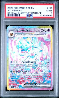 Tcg 2025 Pokemon Pre En-Prismatic Evolutions Sylveon Ex #156 PSA 9 - Image 1