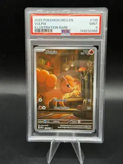 2025 POKEMON MEG EN-MEGA EVOLUTION ILLUSTRATION RARE #138 VULPIX PSA 9 - Image 1