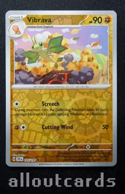 2024 Pokemon Scarlet & Violet Surging Sparks Vibrava Reverse Holo 105/191 NM/M - Image 1