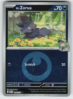 N's Zorua (Energy Symbol) 136/217 Ascended Heroes Pokemon Reverse Holo NM - Image 1