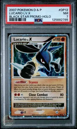 Lucario LV.X Holo DP12 - Black Star Promo - PSA 7 - Image 1
