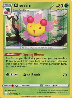 Cherrim 008/163 Holo Rare Battle Styles Pokemon Near Mint - Image 1
