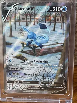Glaceon V Full Art Ultra Rare Holo 175/203 Evolving Skies Pokemon TCG - Image 1