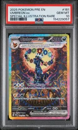 2025 POKEMON PRE EN-PRISMATIC EVOLUTIONS #161 UMBREON EX PSA 10 - Image 1