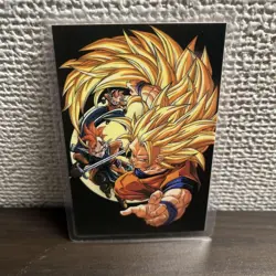 Dragon Ball Z PP Card Red White Design Superhero Pose Vintage Trading - Image 1
