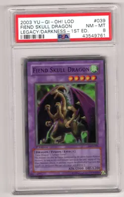 2003 Yu-Gi-Oh #39 Fiend Skull Dragon Legacy/Darkness 1st ED. LOD "Super Rare" - Image 1