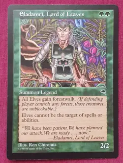 Magic The Gathering TEMPEST ELADAMRI LORD OF LEAVES green card MTG - Image 1