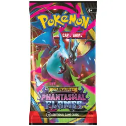 Pokemon TCG Mega Evolution Phantasmal Flames Booster – 10 Cards SINGLE PACK - Image 1