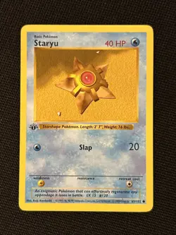 Pokemon Staryu 65/102 (1st Edition) Shadowless *Near Mint* Never Played Card - Image 1